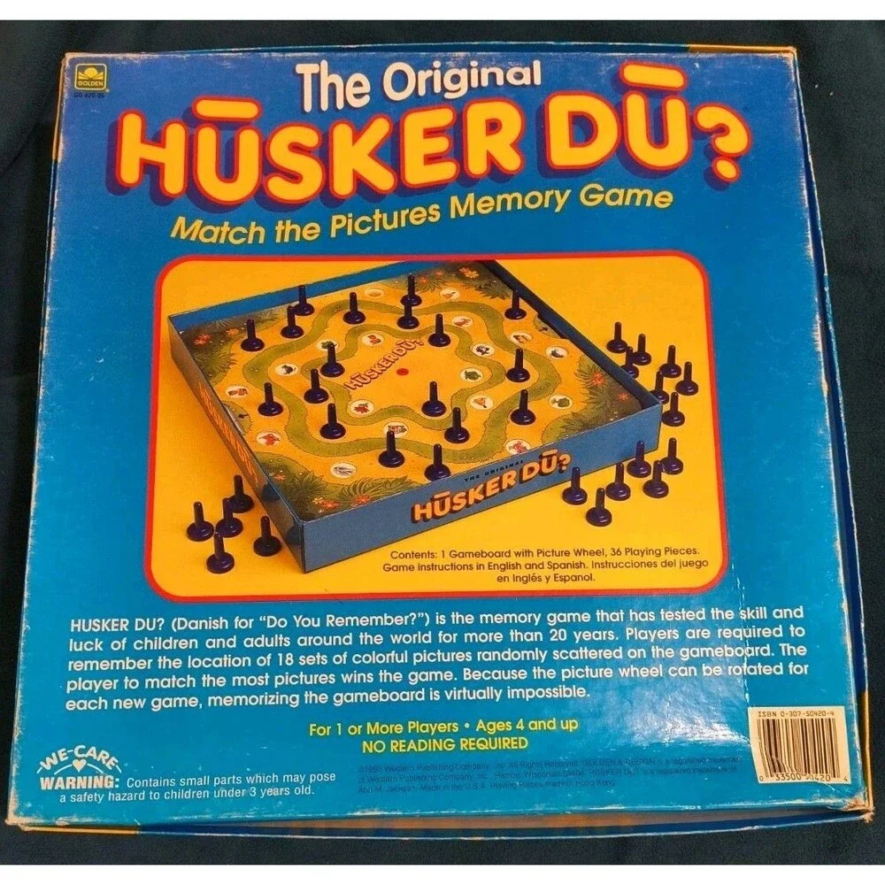 1993 The Original Husker Du Matching Board Game By Golden 100% Complete